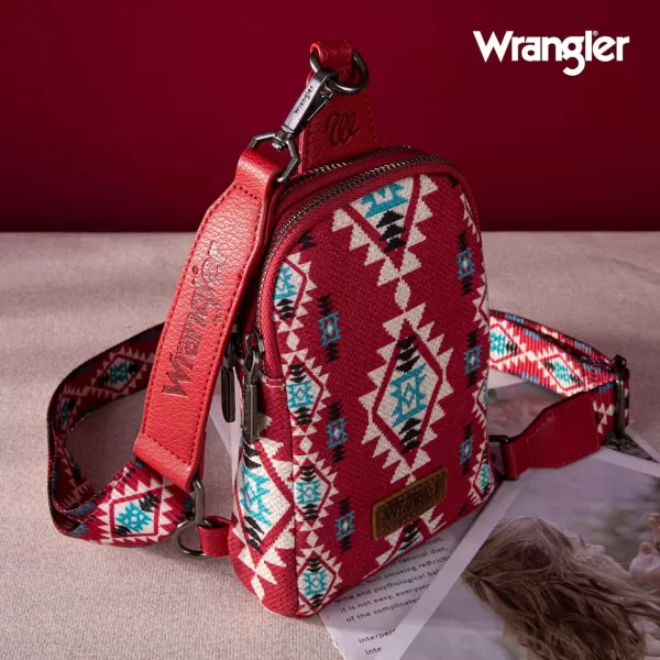 Wrangler Aztec Crossbody Sling Bags for Women Cross Body Purse with Detachable Strap