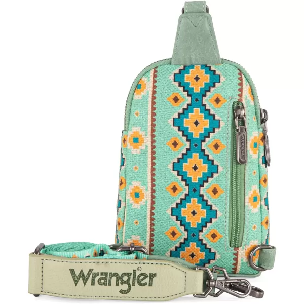 Wrangler Aztec Crossbody Sling Bags for Women Cross Body Purse with Detachable Strap