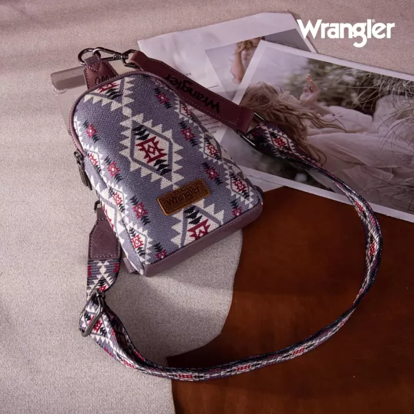 Wrangler Aztec Crossbody Sling Bags for Women Cross Body Purse with Detachable Strap