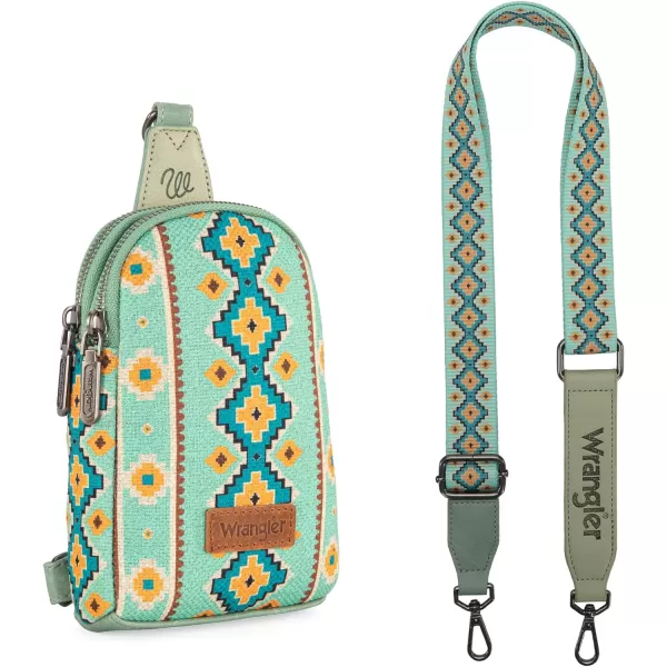 Wrangler Aztec Crossbody Sling Bags for Women Cross Body Purse with Detachable Strap