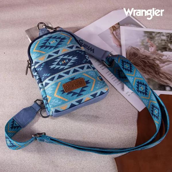 Wrangler Aztec Crossbody Sling Bags for Women Cross Body Purse with Detachable Strap