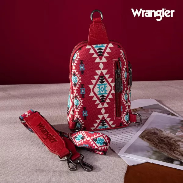 Wrangler Aztec Crossbody Sling Bags for Women Cross Body Purse with Detachable Strap