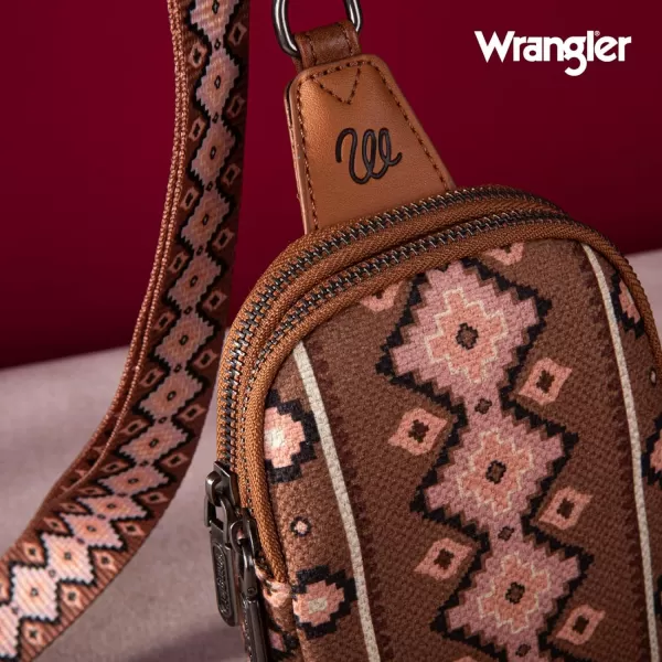 Wrangler Aztec Crossbody Sling Bags for Women Cross Body Purse with Detachable Strap