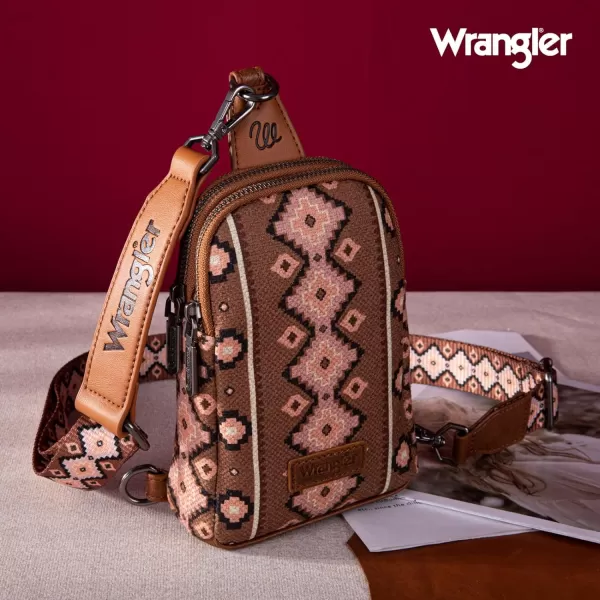 Wrangler Aztec Crossbody Sling Bags for Women Cross Body Purse with Detachable Strap