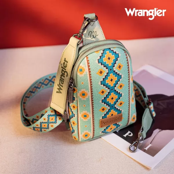 Wrangler Aztec Crossbody Sling Bags for Women Cross Body Purse with Detachable Strap