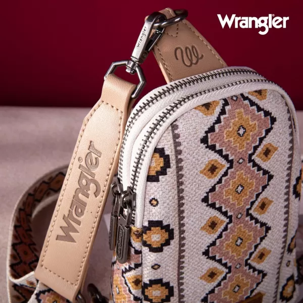 Wrangler Aztec Crossbody Sling Bags for Women Cross Body Purse with Detachable Strap