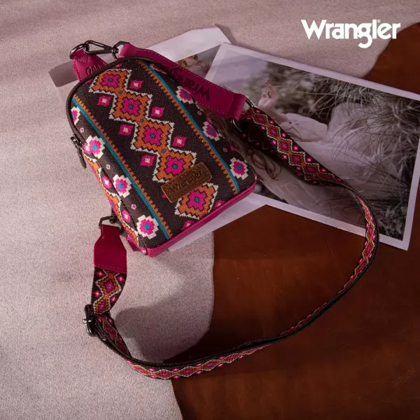 Wrangler Aztec Crossbody Sling Bags for Women Cross Body Purse with Detachable Strap