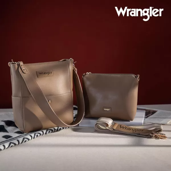 Wrangler Bucket Handbags for Women Crossbody Shoulder Purse with Organizer Insert