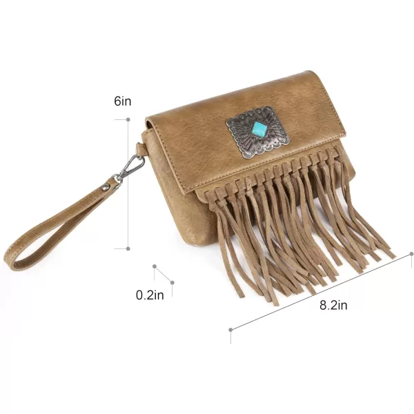 Wrangler Clutch Wristlet Fringe Purse Western Crossbody Bags for Women