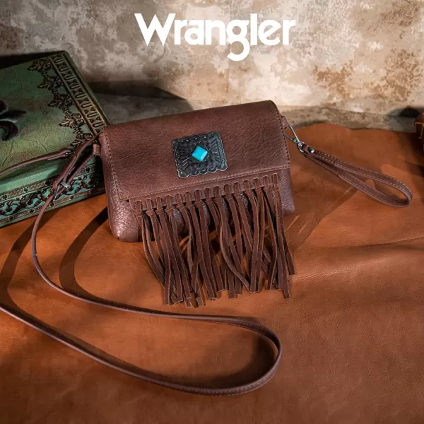 Wrangler Clutch Wristlet Fringe Purse Western Crossbody Bags for Women