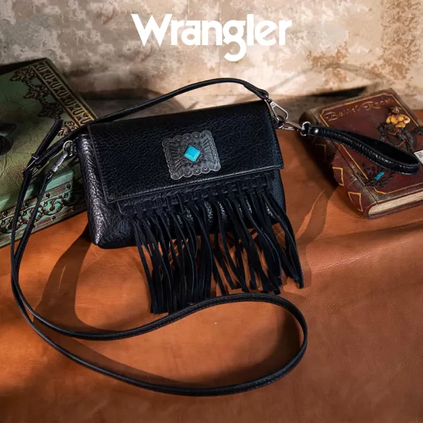 Wrangler Clutch Wristlet Fringe Purse Western Crossbody Bags for Women