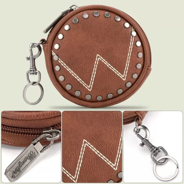 Wrangler Coin Purse Cowhide Leather Women Wallet with Keychain