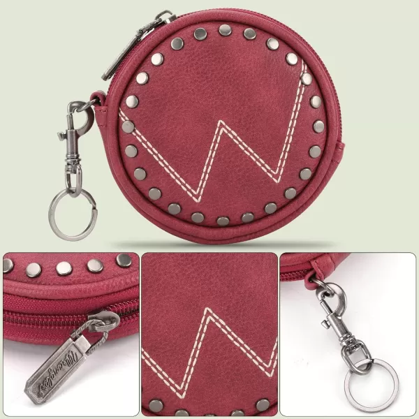 Wrangler Coin Purse Cowhide Leather Women Wallet with Keychain