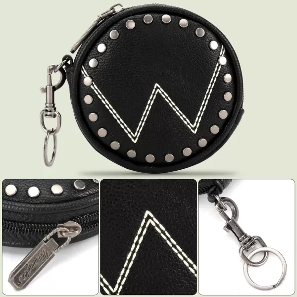 Wrangler Coin Purse Cowhide Leather Women Wallet with Keychain