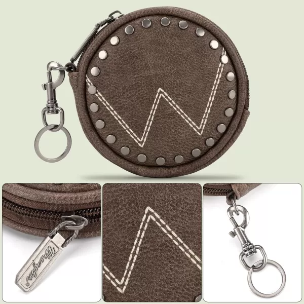 Wrangler Coin Purse Cowhide Leather Women Wallet with Keychain