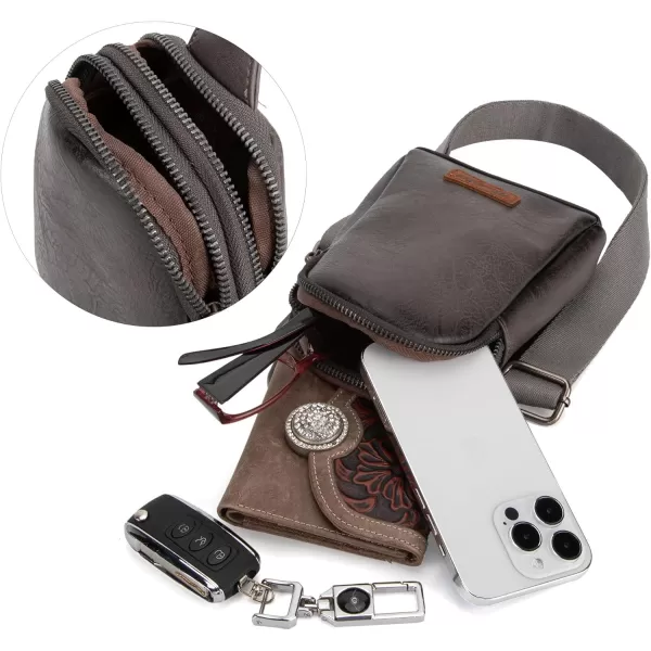 Wrangler Crossbody Sling Bags for Women Cross Body Purse with Detachable Strap
