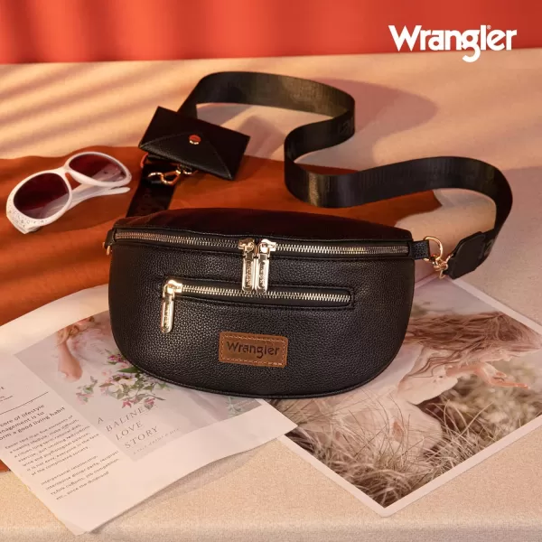 Wrangler Fanny Packs for Women Crossbody Sling Bag Waist Pack Belt Bag with Card Holder