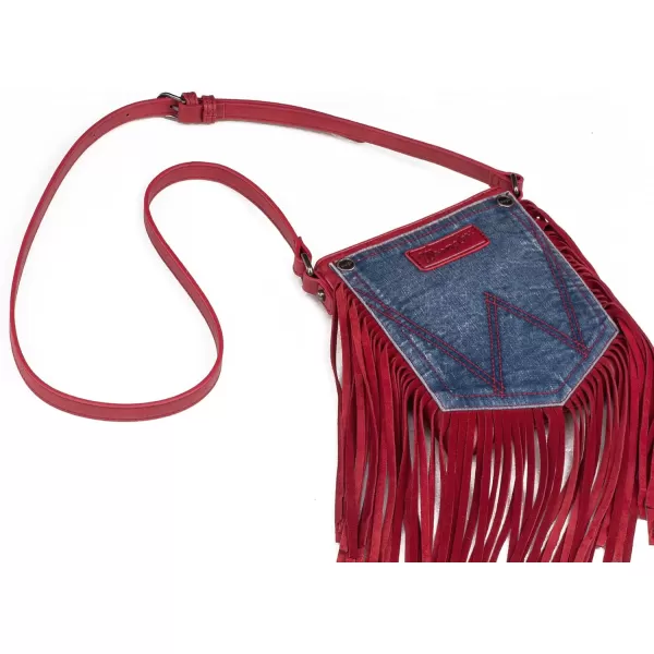 Wrangler Signature Pocket Fringe Purse Genuine Leather Crossbody Bag for Women