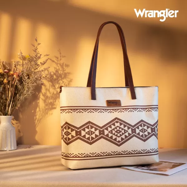 Wrangler Tote Purse Bag Aztec Canvas Shoulder Bags