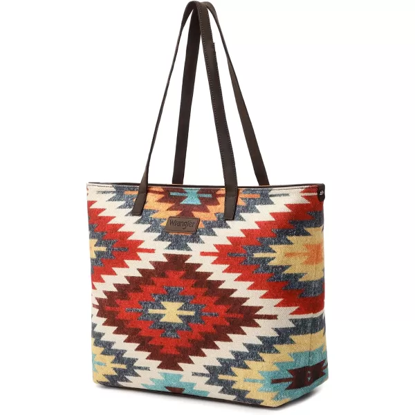 Wrangler Tote Purse Bag Aztec Canvas Shoulder Bags