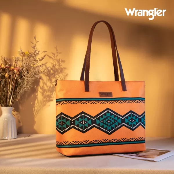 Wrangler Tote Purse Bag Aztec Canvas Shoulder Bags