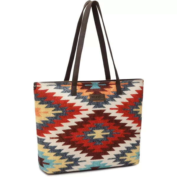 Wrangler Tote Purse Bag Aztec Canvas Shoulder Bags