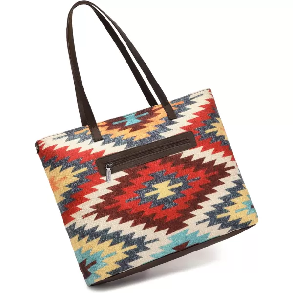 Wrangler Tote Purse Bag Aztec Canvas Shoulder Bags