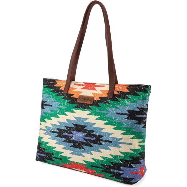 Wrangler Tote Purse Bag Aztec Canvas Shoulder Bags