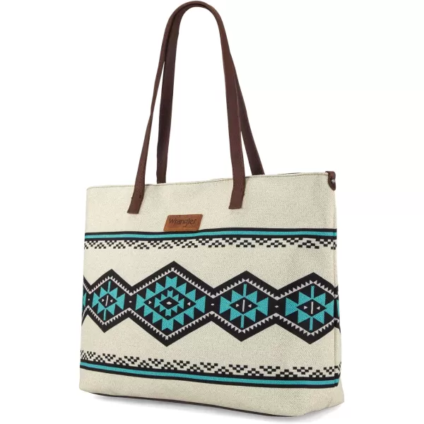 Wrangler Tote Purse Bag Aztec Canvas Shoulder Bags