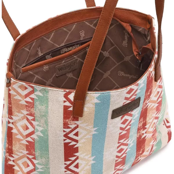 Wrangler Tote Purse Bag Aztec Canvas Shoulder Bags