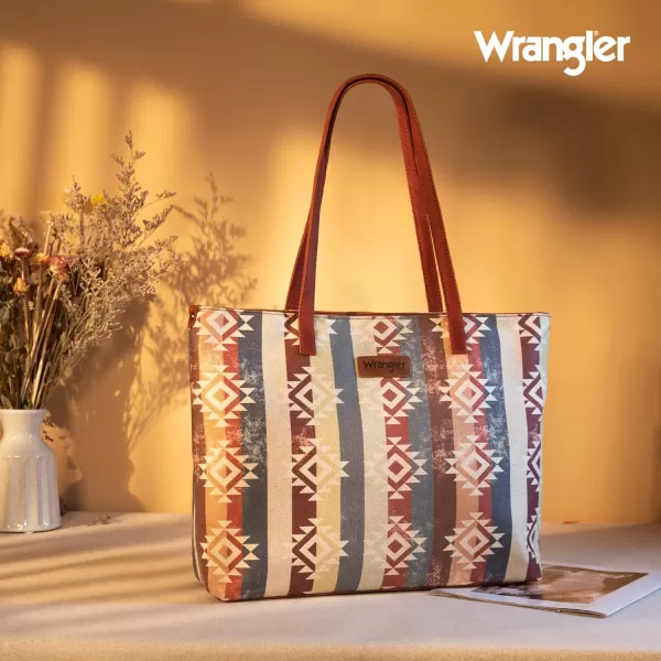 Wrangler Tote Purse Bag Aztec Canvas Shoulder Bags