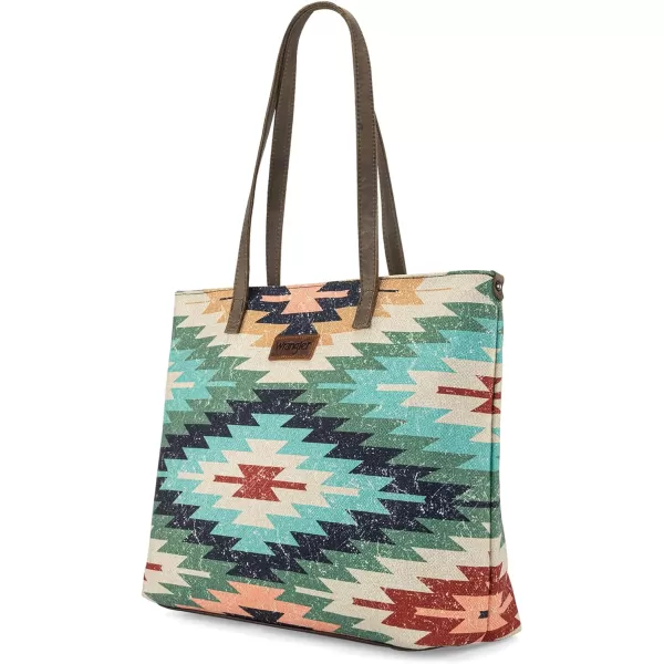 Wrangler Tote Purse Bag Aztec Canvas Shoulder Bags