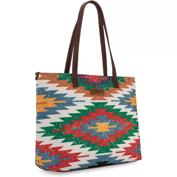 Wrangler Tote Purse Bag Aztec Canvas Shoulder Bags