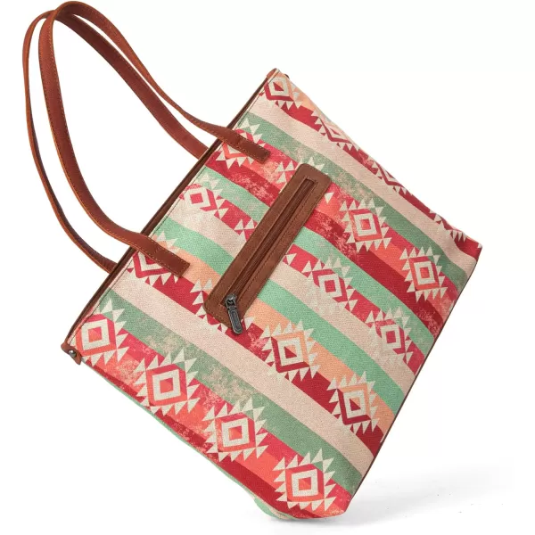 Wrangler Tote Purse Bag Aztec Canvas Shoulder Bags