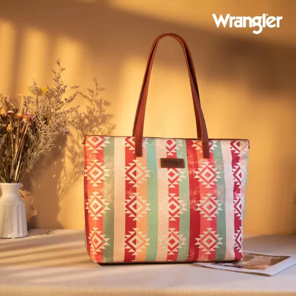 Wrangler Tote Purse Bag Aztec Canvas Shoulder Bags