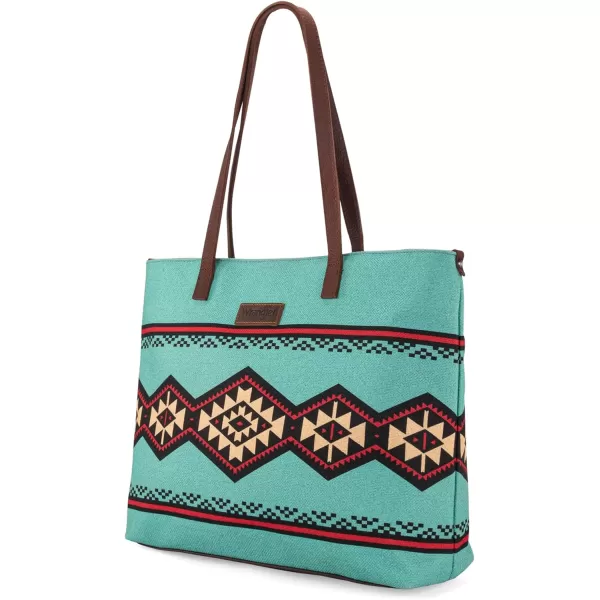 Wrangler Tote Purse Bag Aztec Canvas Shoulder Bags