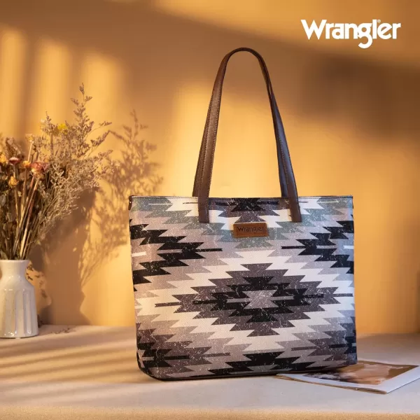 Wrangler Tote Purse Bag Aztec Canvas Shoulder Bags