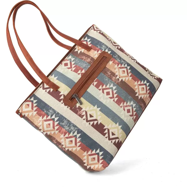 Wrangler Tote Purse Bag Aztec Canvas Shoulder Bags