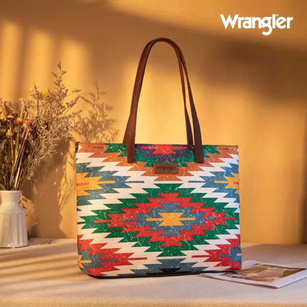 Wrangler Tote Purse Bag Aztec Canvas Shoulder Bags