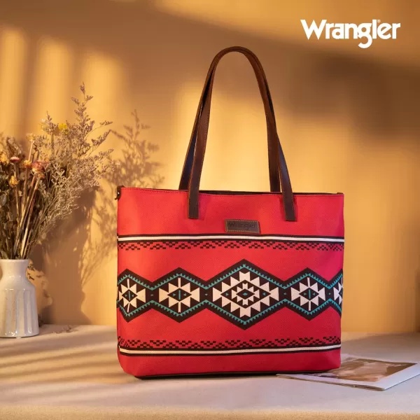 Wrangler Tote Purse Bag Aztec Canvas Shoulder Bags