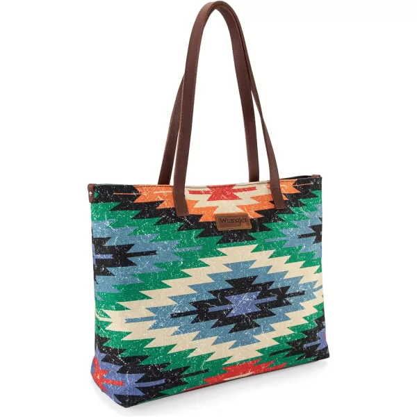 Wrangler Tote Purse Bag Aztec Canvas Shoulder Bags