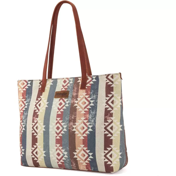 Wrangler Tote Purse Bag Aztec Canvas Shoulder Bags