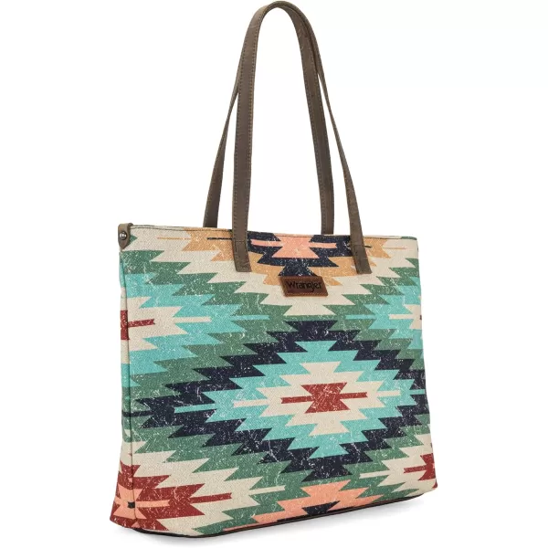 Wrangler Tote Purse Bag Aztec Canvas Shoulder Bags