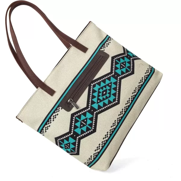 Wrangler Tote Purse Bag Aztec Canvas Shoulder Bags