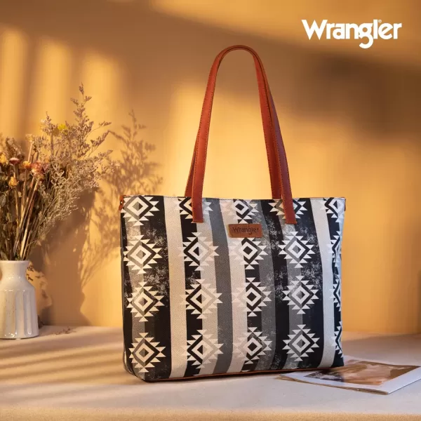 Wrangler Tote Purse Bag Aztec Canvas Shoulder Bags