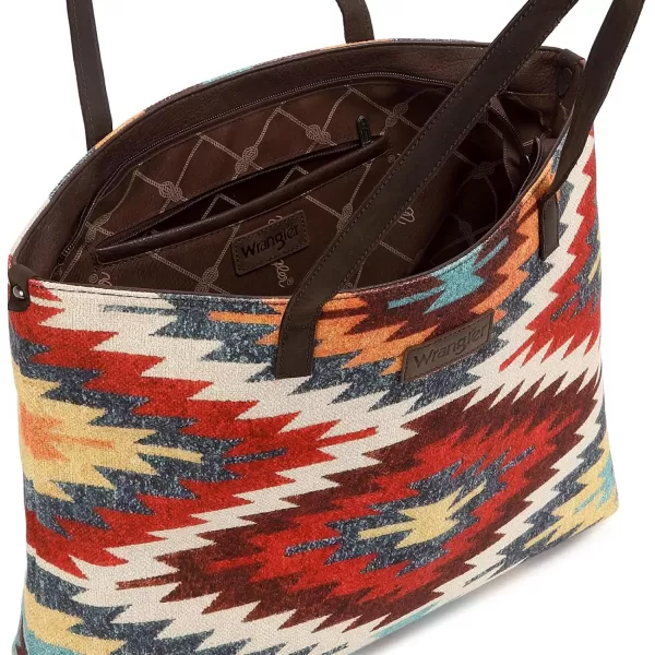 Wrangler Tote Purse Bag Aztec Canvas Shoulder Bags