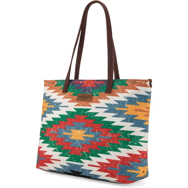 Wrangler Tote Purse Bag Aztec Canvas Shoulder Bags