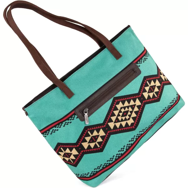 Wrangler Tote Purse Bag Aztec Canvas Shoulder Bags