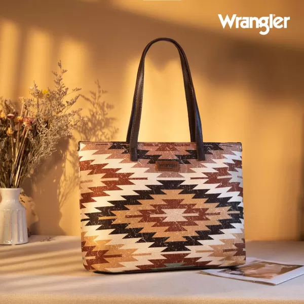 Wrangler Tote Purse Bag Aztec Canvas Shoulder Bags