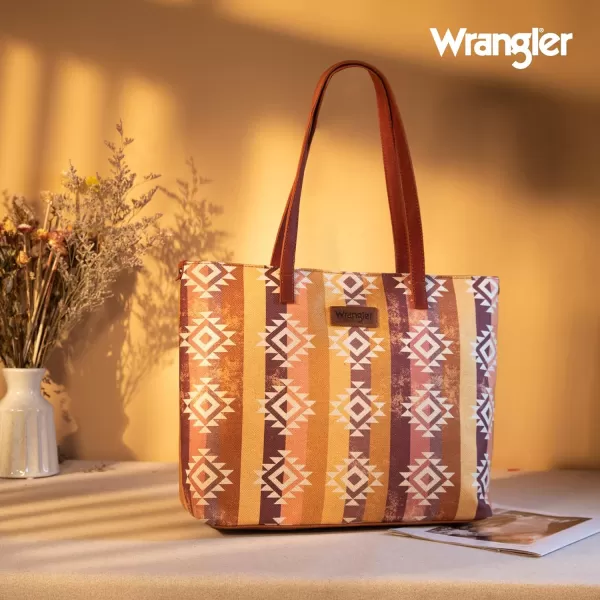 Wrangler Tote Purse Bag Aztec Canvas Shoulder Bags